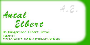 antal elbert business card